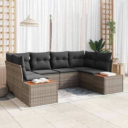 Tuinbankenset Met Kussen Met Opslag 6 Pcs Polyrattan