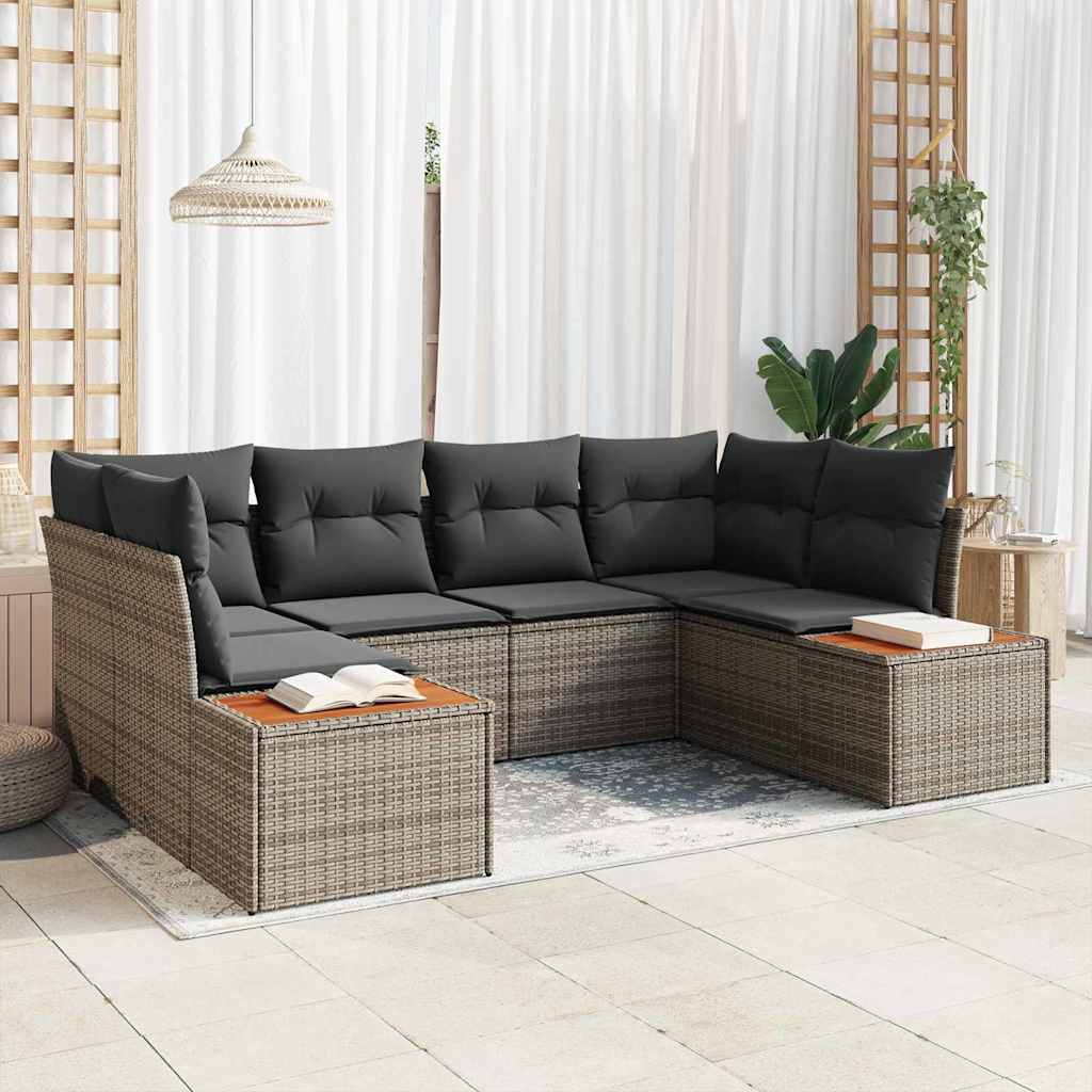 Tuinbankenset Met Kussen 6 Pcs En Crème Polyrattan