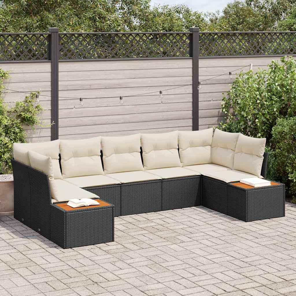 Tuinbankenset Met Kussen 7 Pcs En Crème Polyrattan