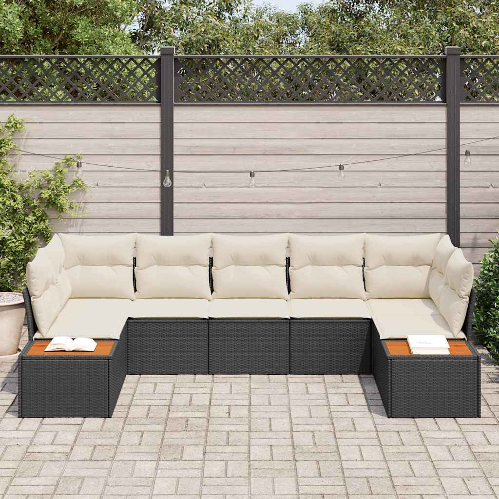 Tuinbankenset Met Kussen 7 Pcs En Crème Polyrattan
