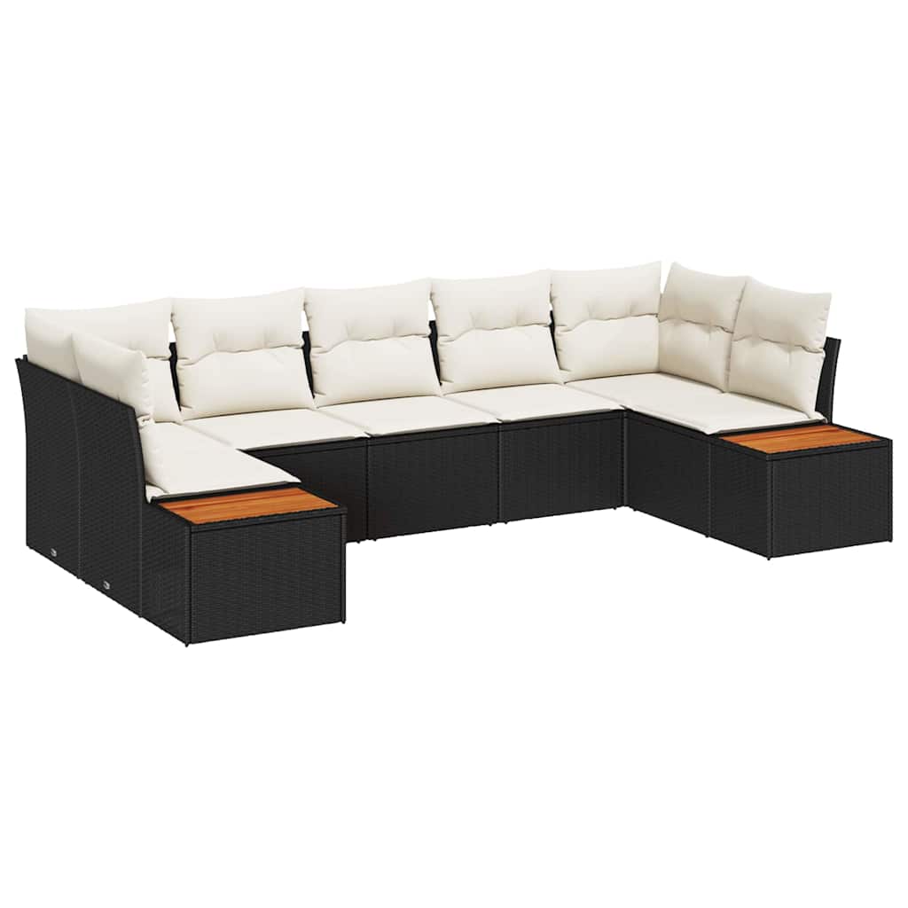 Tuinbankenset Met Kussen 7 Pcs En Crème Polyrattan
