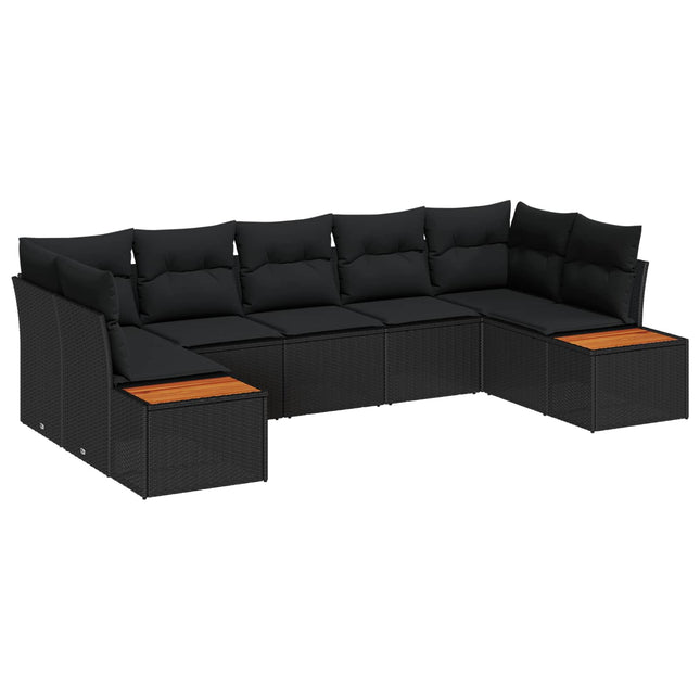 Tuinbankenset Met Kussen Met Opslag 7 Pcs Polyrattan
