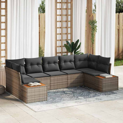 Tuinbankenset Met Kussen 7 Pcs En Crème Polyrattan