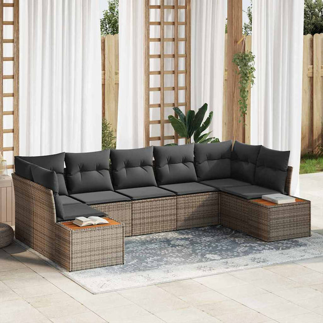 Tuinbankenset Met Kussen Met Opslag 7 Pcs Polyrattan