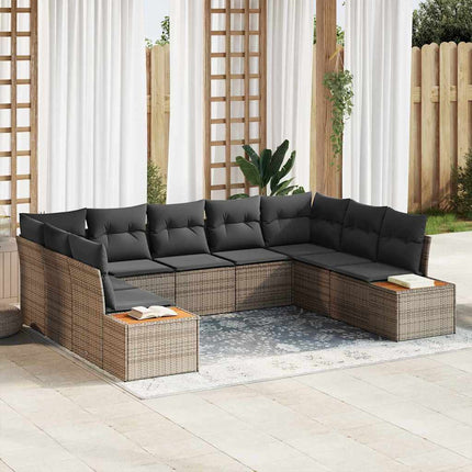 Tuinbankenset Met Kussen 5 Pcs En Licht Grijs Polyrattan