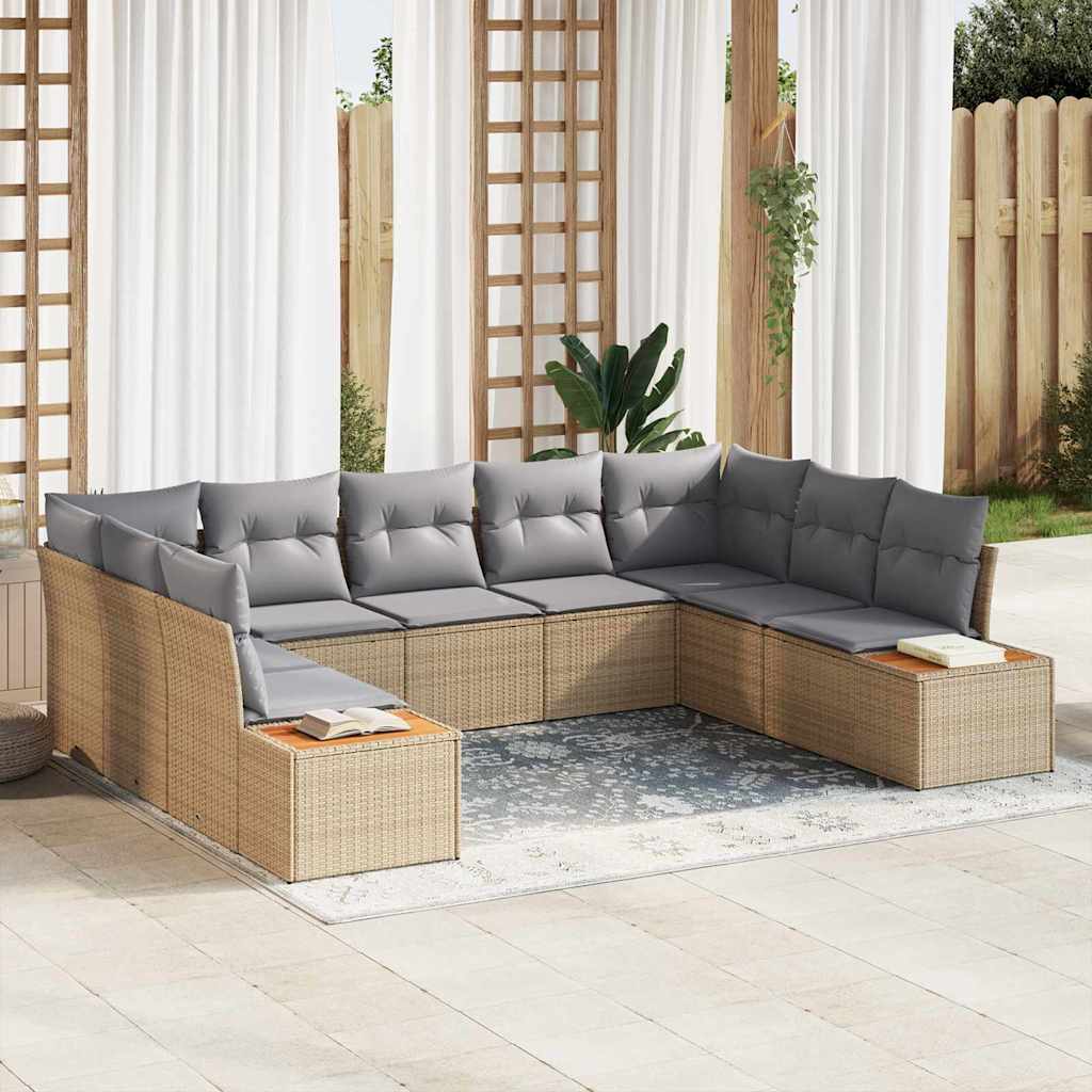 Tuinbankenset Met Kussen 5 Pcs En Crème Polyrattan