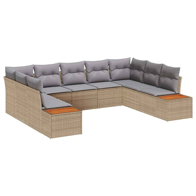 Tuinbankenset Met Kussen 5 Pcs En Licht Grijs Polyrattan