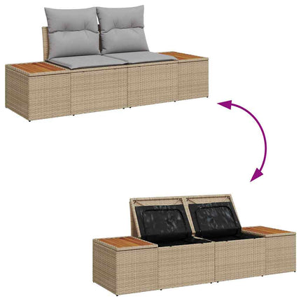Tuinbankenset Met Kussen 5 Pcs En Licht Grijs Polyrattan