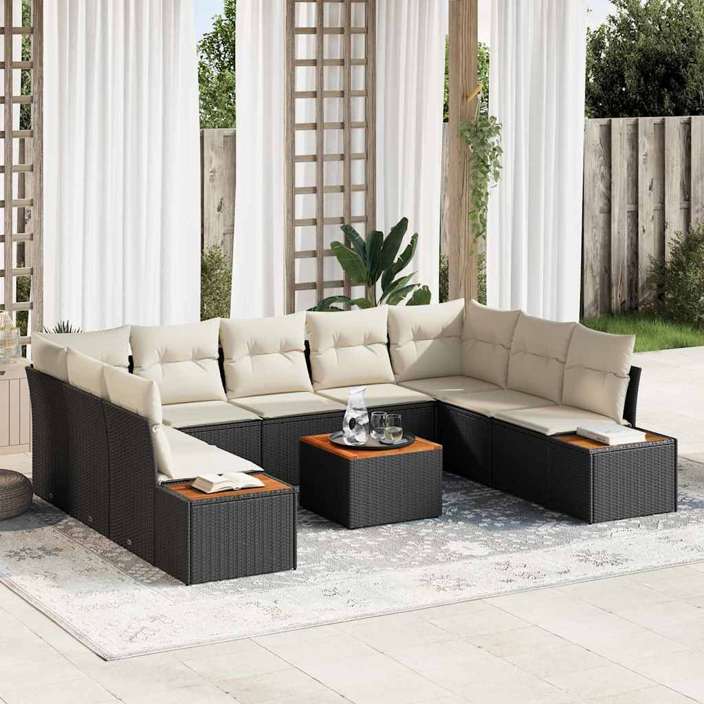 Tuinbankenset Met Kussen 5 Pcs En Crème Polyrattan