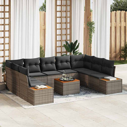 Tuinbankenset Met Kussen 5 Pcs En Licht Grijs Polyrattan