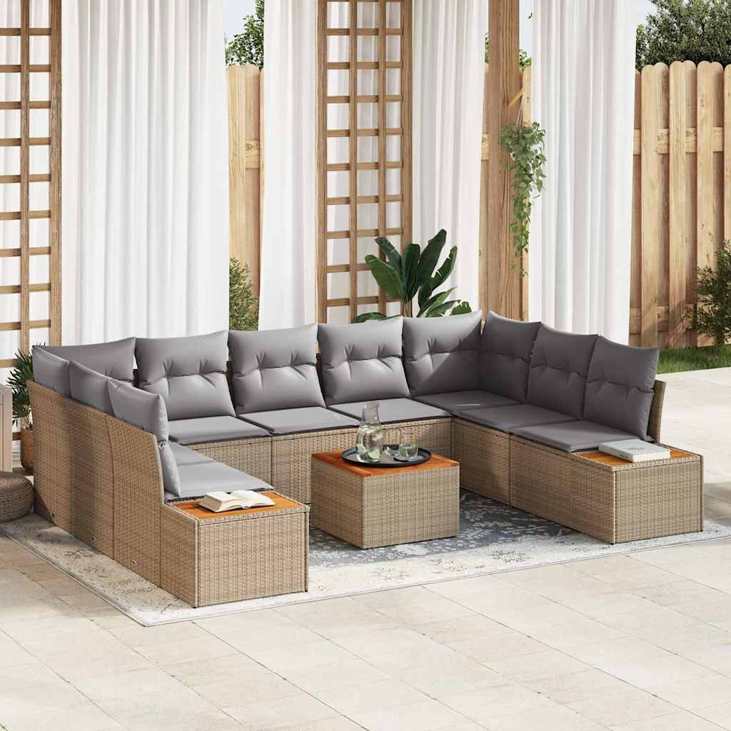 Tuinbankenset Met Kussen 5 Pcs En Crème Polyrattan