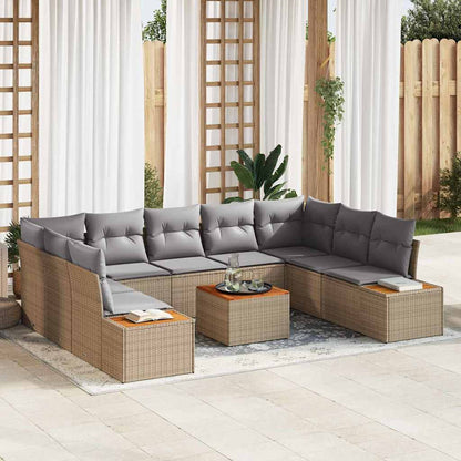 Tuinbankenset Met Kussen 5 Pcs En Crème Polyrattan