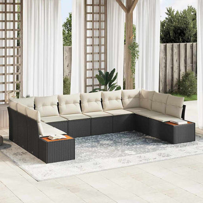 Tuinbankenset Met Kussen 10 Pcs En Crème Polyrattan