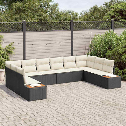 Tuinbankenset Met Kussen 10 Pcs En Crème Polyrattan