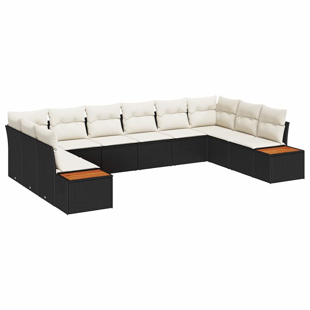 Tuinbankenset Met Kussen 10 Pcs En Crème Polyrattan
