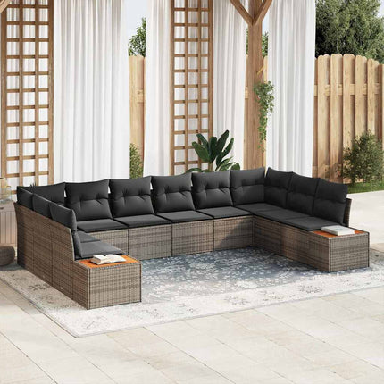 Tuinbankenset Met Kussen 10 Pcs En Crème Polyrattan
