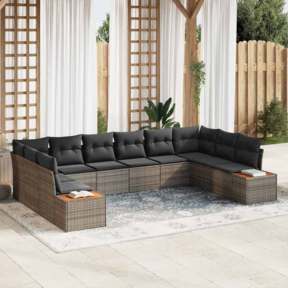Tuinbankenset Met Kussen 10 Pcs En Crème Polyrattan