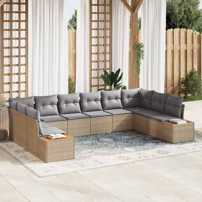 Tuinbankenset Met Kussen 10 Pcs En Crème Polyrattan