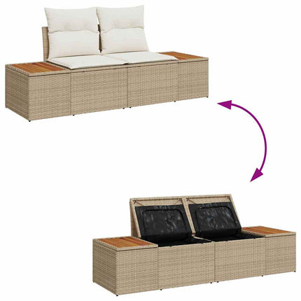Tuinbankenset Met Kussen 10 Pcs En Crème Polyrattan