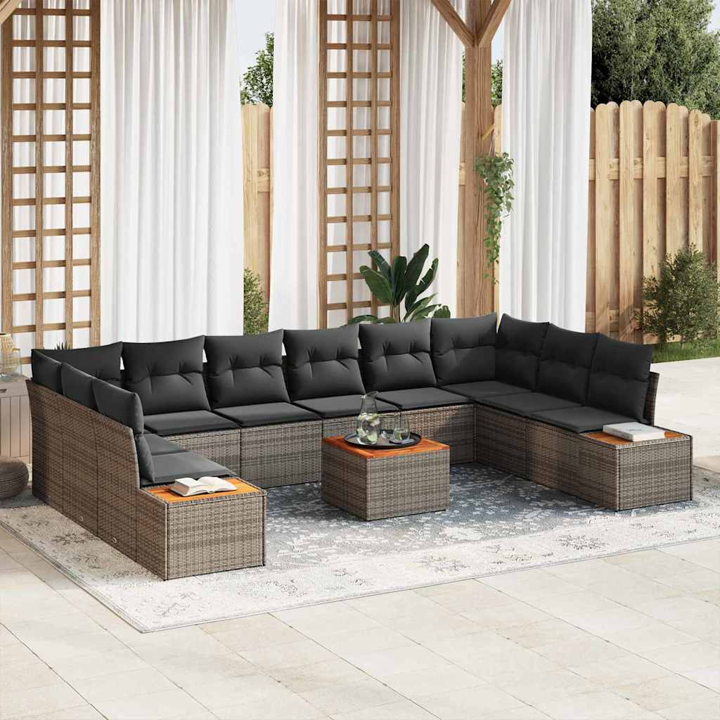 Tuinbankenset Met Kussen 10 Pcs En Crème Polyrattan