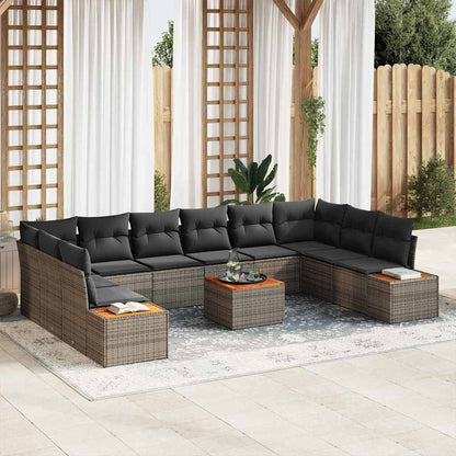 Tuinbankenset Met Kussen 10 Pcs En Crème Polyrattan