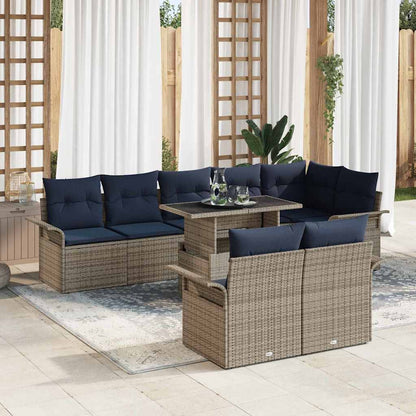 Tuin Sofa Set Met Kussen Met Opslag 9 Pcs Poly Rattan