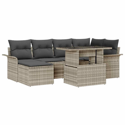 Tuin Sofa Set Met Kussen Met Opslag 7 Pcs Poly Riet
