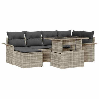 Tuin Sofa Set Met Kussen Met Opslag 7 Pcs Poly Riet