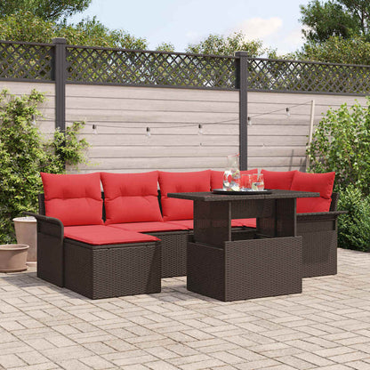Tuin Sofa Set Met Kussen Met Opslag 7 Pcs Poly Rattan