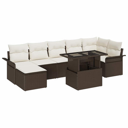 Tuin Sofa Set Met Kussen Met Opslag 8 Pcs Poly Riet