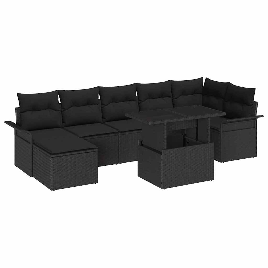 Tuin Sofa Set Met Kussen Met Opslag 8 Pcs Poly Riet