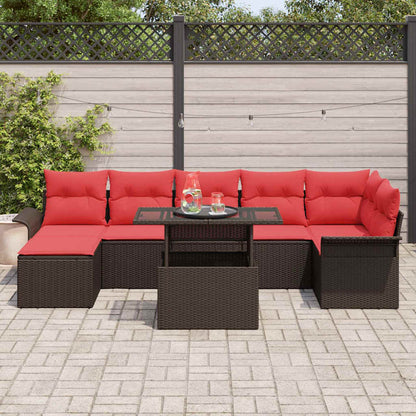 Tuin Sofa Set Met Kussen Met Opslag 8 Pcs Poly Rattan