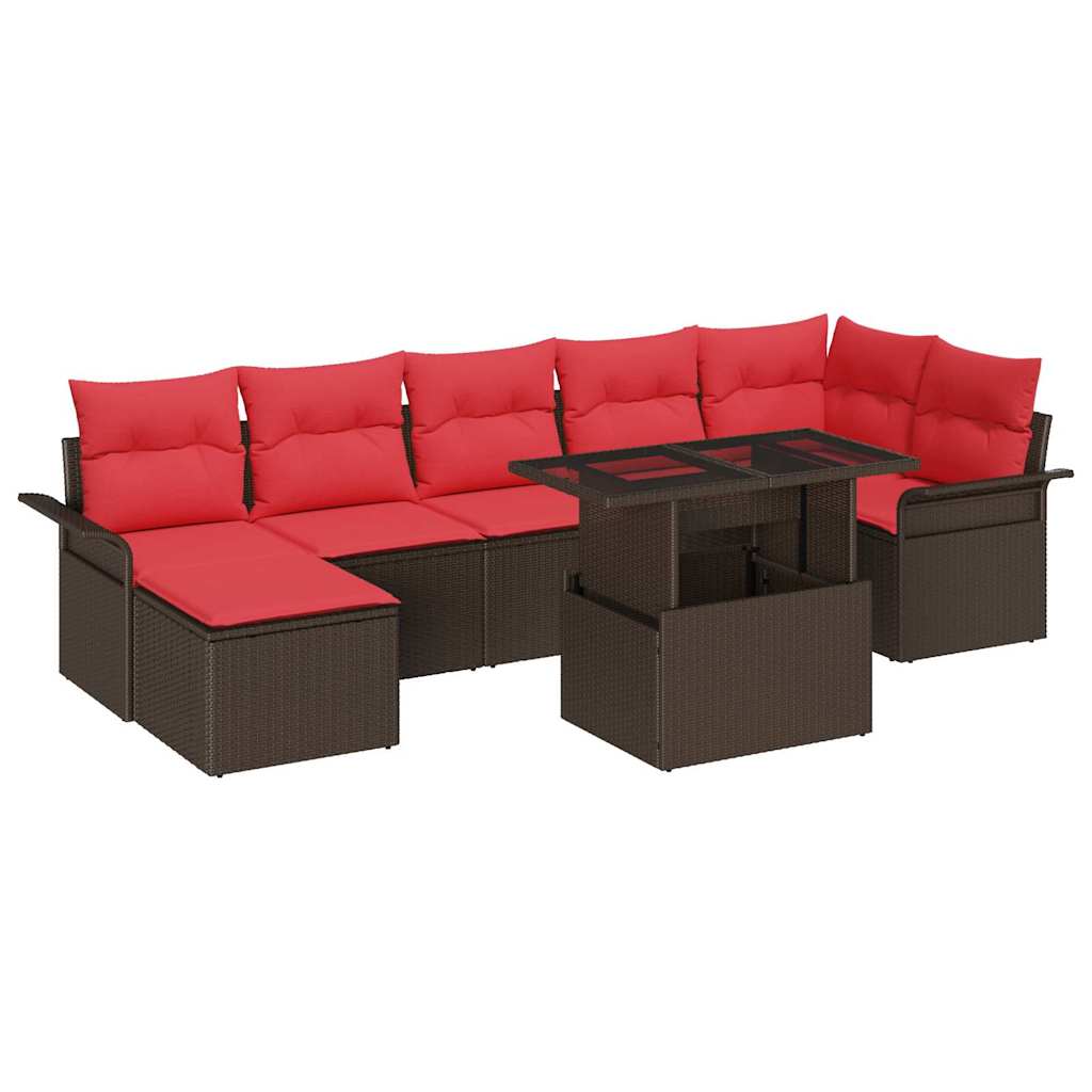 Tuin Sofa Set Met Kussen Met Opslag 8 Pcs Poly Rattan
