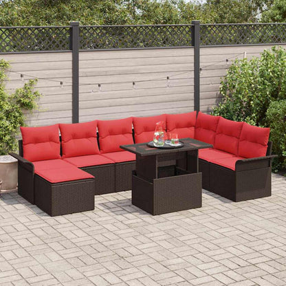 Tuin Sofa Set Met Kussen 9 Pcs Poly Rattan