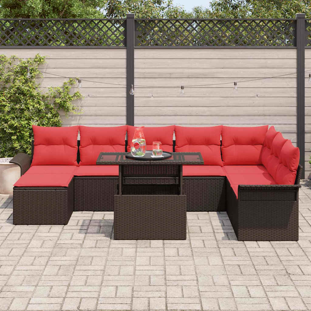 Tuin Sofa Set Met Kussen 9 Pcs Poly Rattan