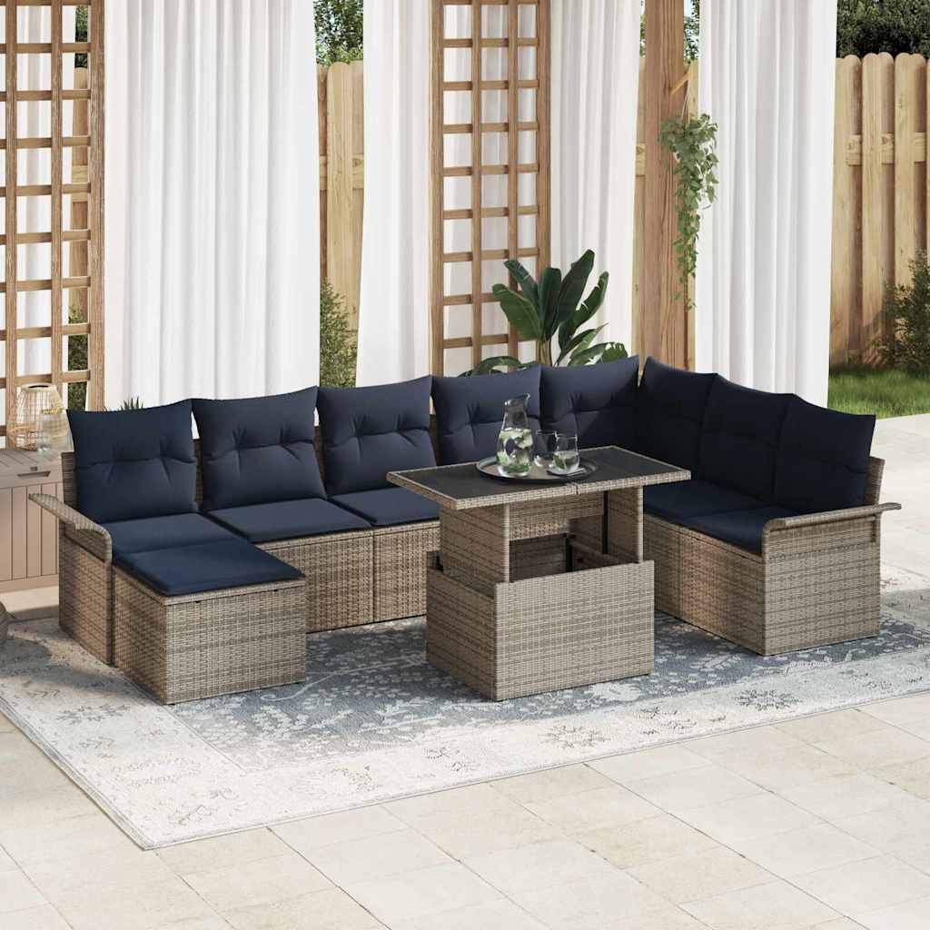 Tuin Sofa Set Met Kussen 9 Pcs Poly Rattan