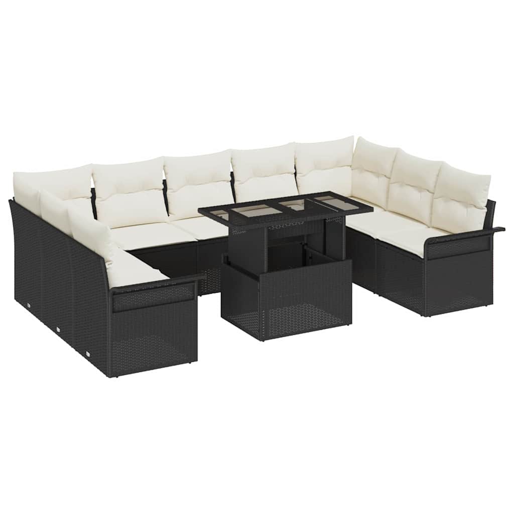 Tuin Sofa Set Met Kussen Met Kussen 10 Pcs Poly Rattan