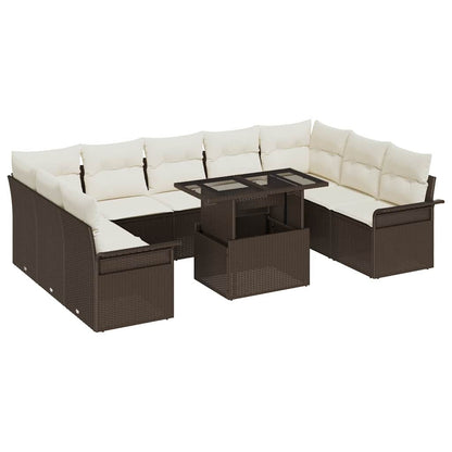 Tuin Sofa Set Met Kussen Met Kussen 10 Pcs Poly Rattan