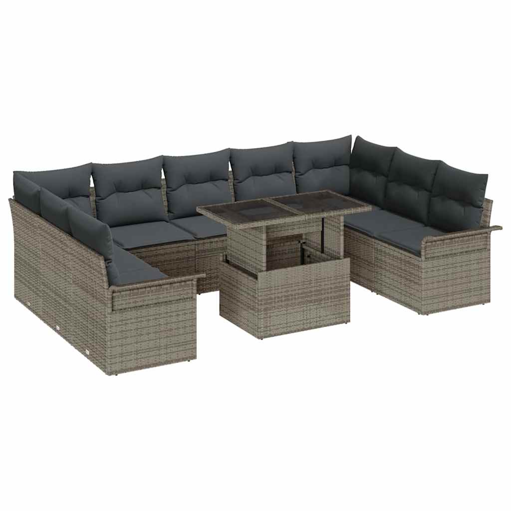 Tuin Sofa Set Met Kussen Met Kussen 10 Pcs Poly Rattan
