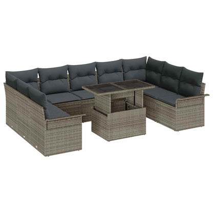 Tuin Sofa Set Met Kussen Met Kussen 10 Pcs Poly Rattan