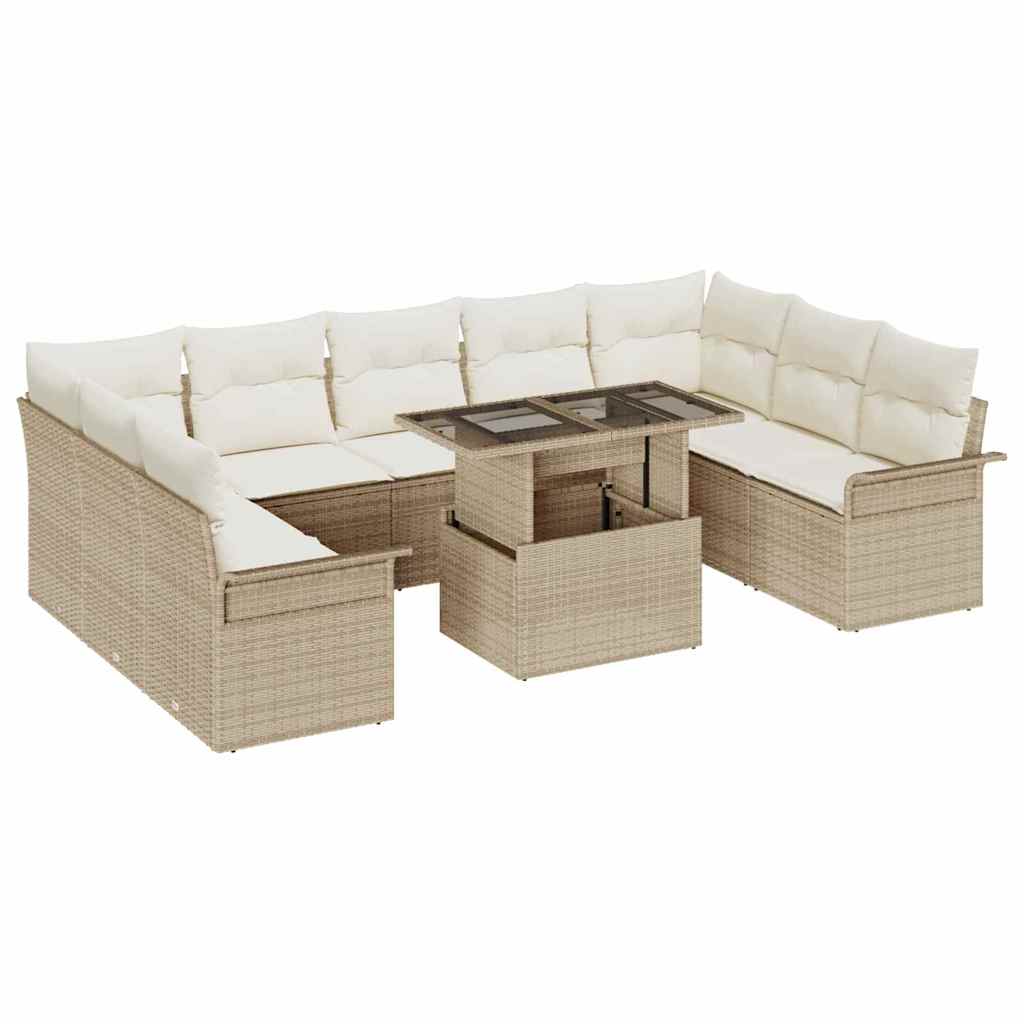Tuin Sofa Set Met Kussen Met Kussen 10 Pcs Poly Rattan