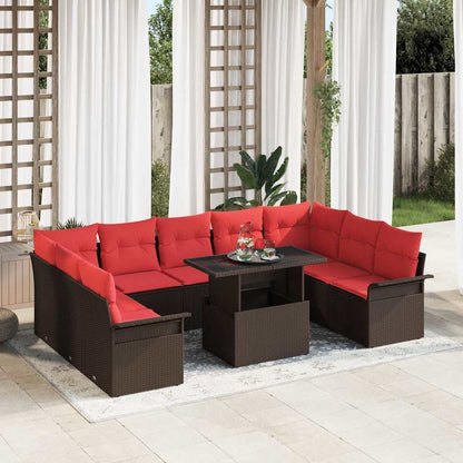 Tuin Sofa Set Met Kussen Met Kussen 10 Pcs Poly Rattan