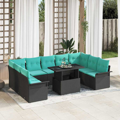 Tuin Sofa Set Met Kussen Met Kussen 10 Pcs Poly Rattan