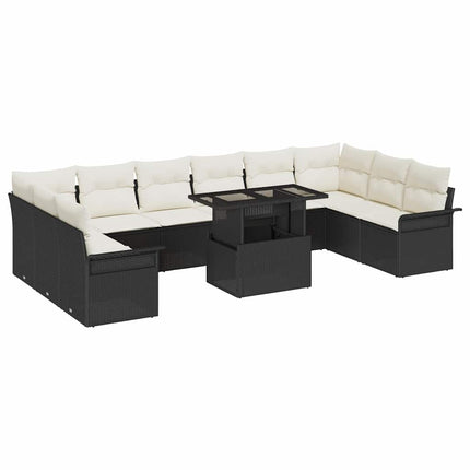Tuin Sofa Set Met Kussen Met Kussen 11 Pcs Poly Rattan