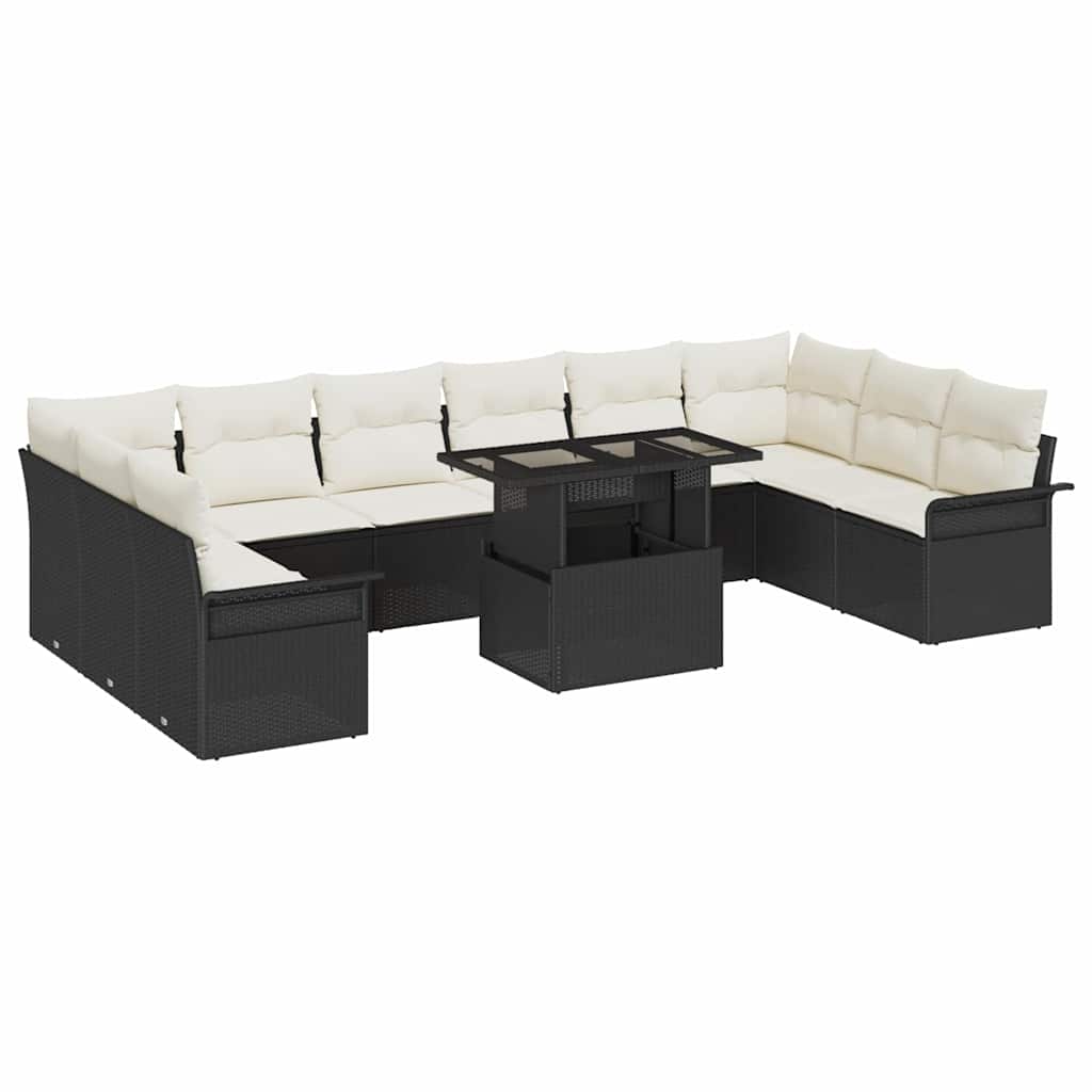 Tuin Sofa Set Met Kussen Met Kussen 11 Pcs Poly Rattan