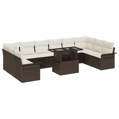 Tuin Sofa Set Met Kussen Met Kussen 11 Pcs Poly Rattan
