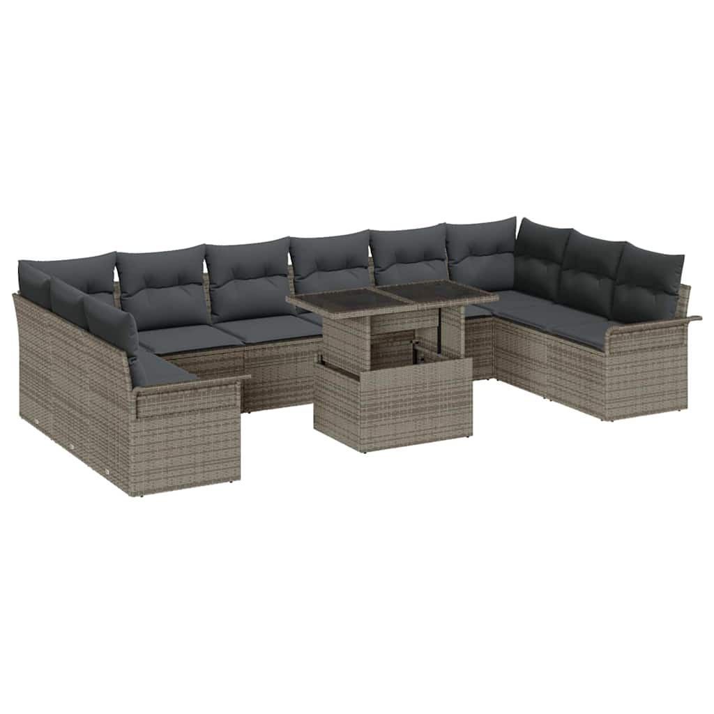 Tuin Sofa Set Met Kussen Met Kussen 11 Pcs Poly Rattan