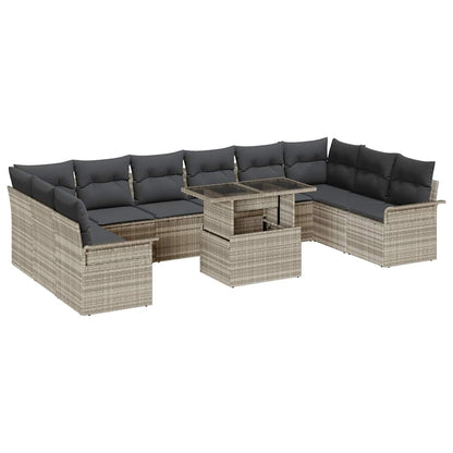 Tuin Sofa Set Met Kussen Met Kussen 11 Pcs Poly Rattan
