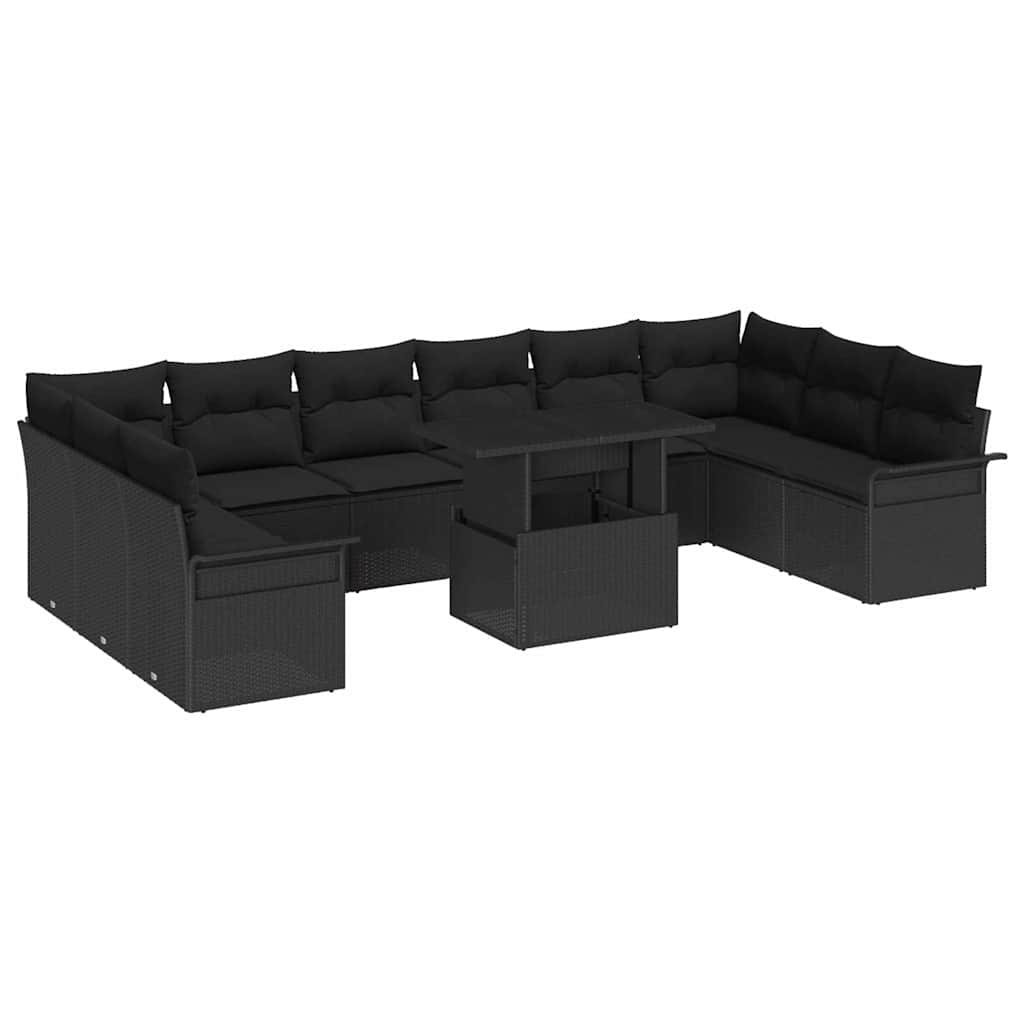 Tuin Sofa Set Met Kussen Met Kussen 11 Pcs Poly Rattan