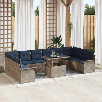 Tuin Sofa Set Met Kussen Met Kussen 11 Pcs Poly Rattan